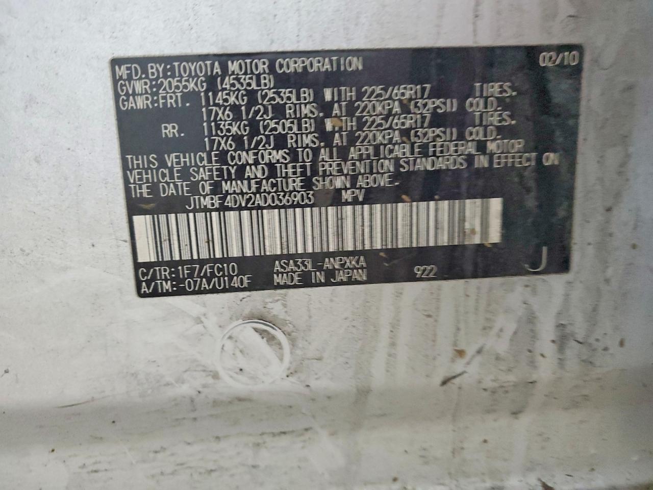2010 TOYOTA RAV4 photo 12