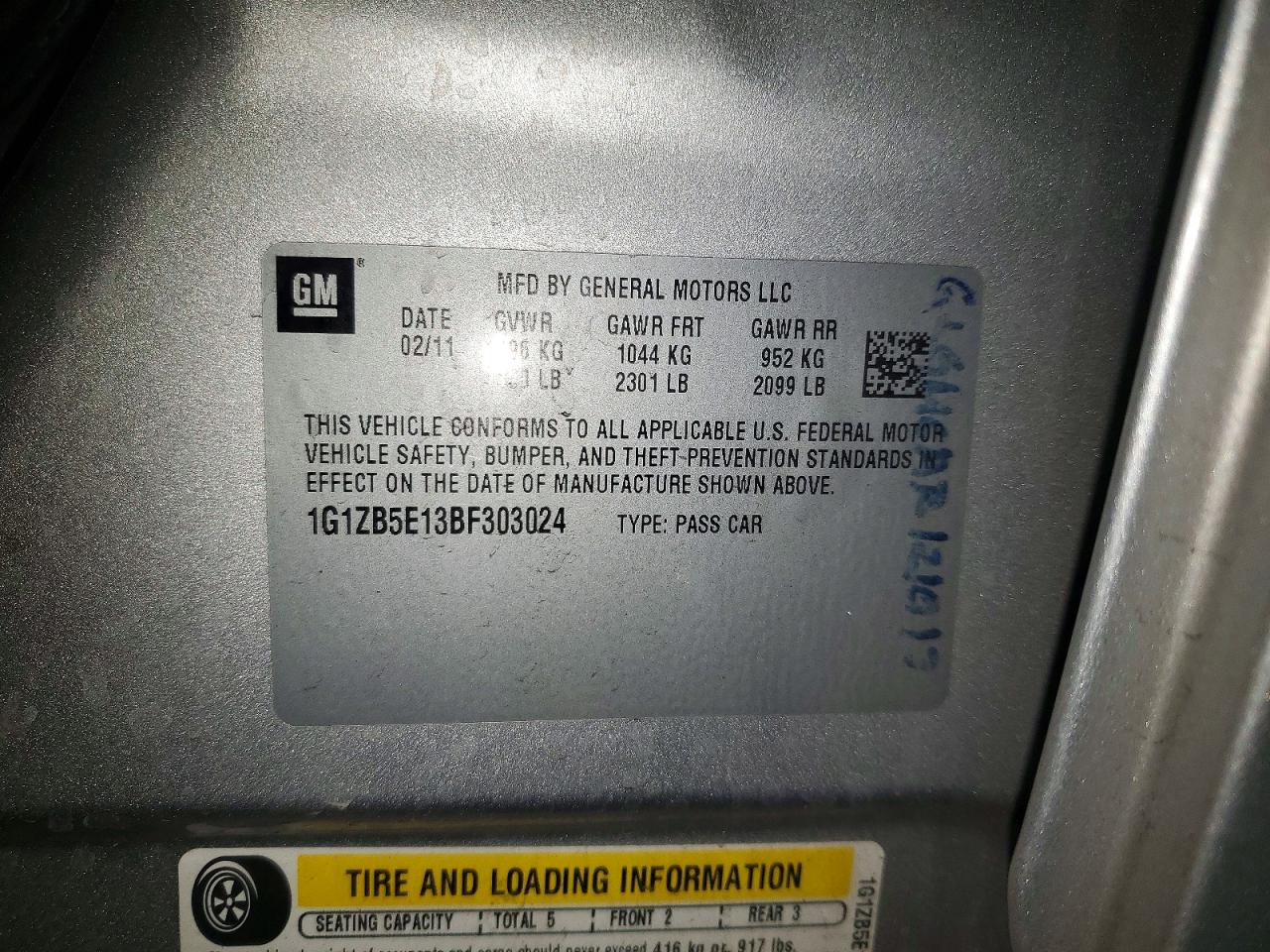 2011 CHEVROLET MALIBU LS photo 12