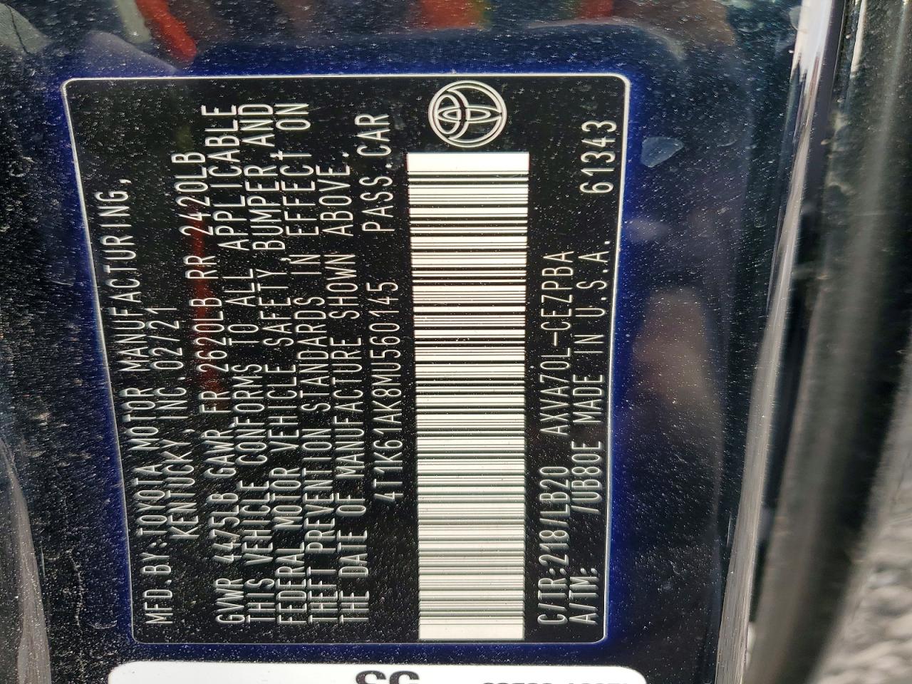 2021 TOYOTA CAMRY XSE photo 12