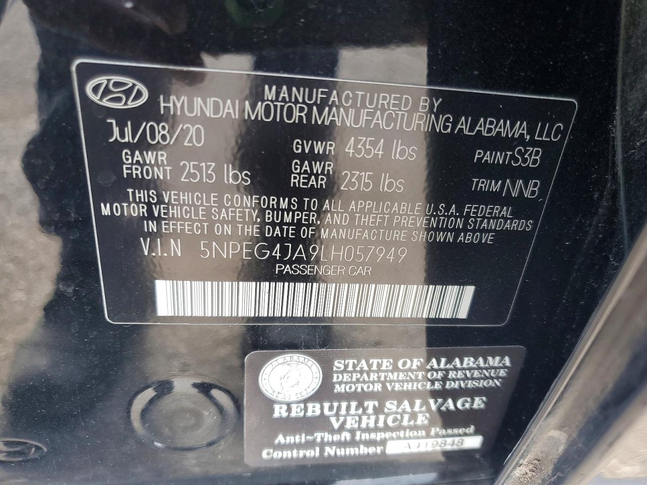 2020 HYUNDAI SONATA SE photo 12