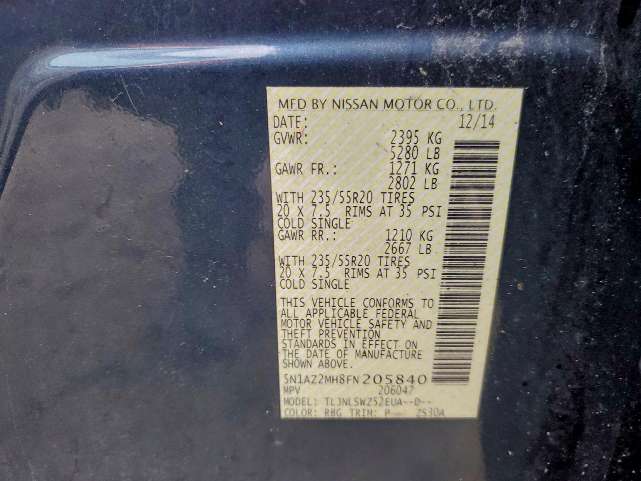 2015 NISSAN MURANO S photo 14