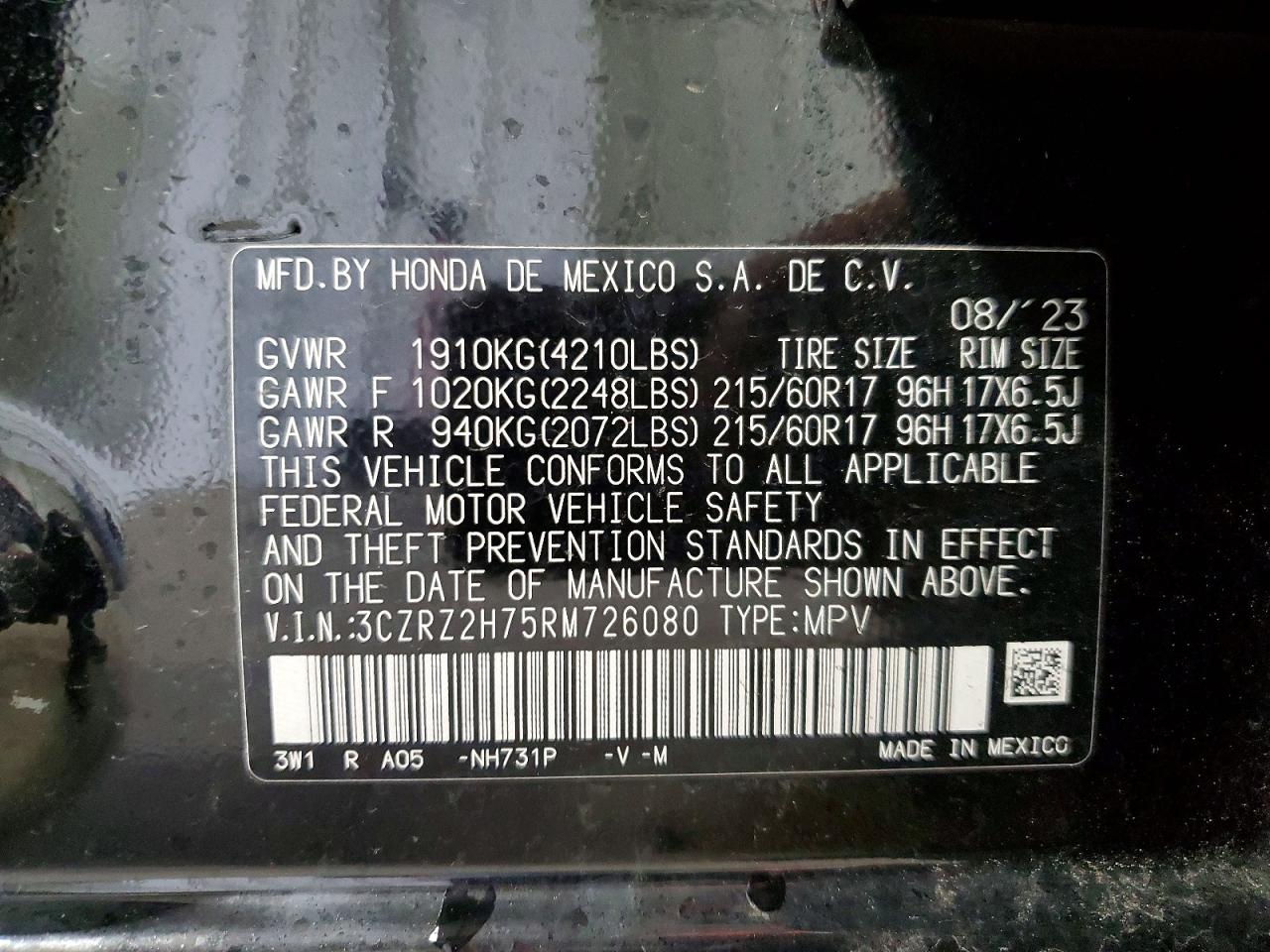 2024 HONDA HR-V EXL photo 13