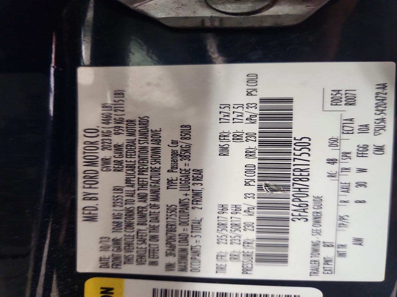 2014 FORD FUSION SE photo 12