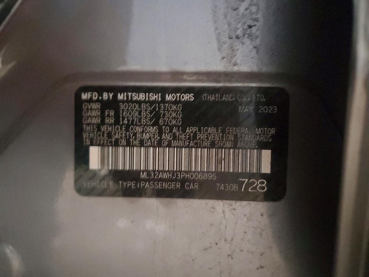 2023 MITSUBISHI MIRAGE SE photo 12