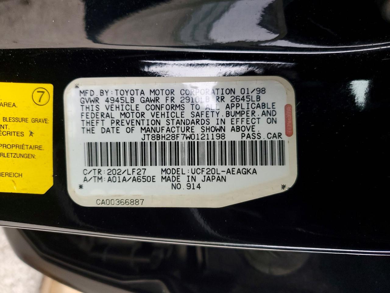 1998 LEXUS LS 400 photo 12