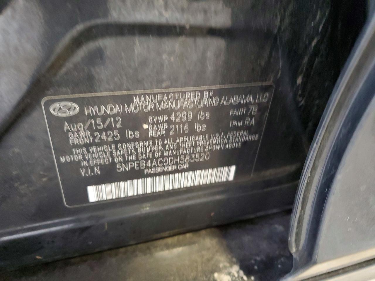 2013 HYUNDAI SONATA GLS photo 34