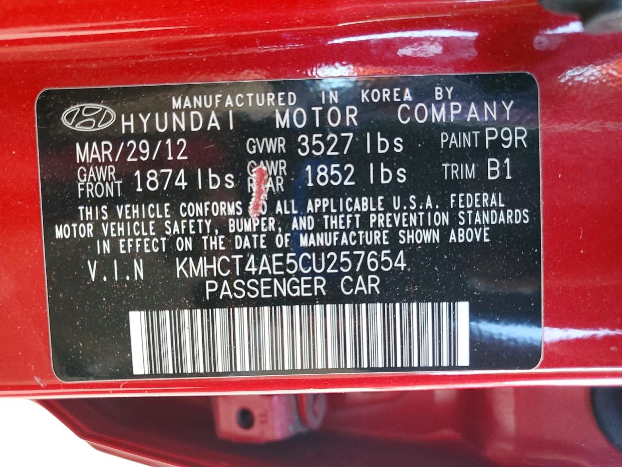 2012 HYUNDAI ACCENT GLS photo 12