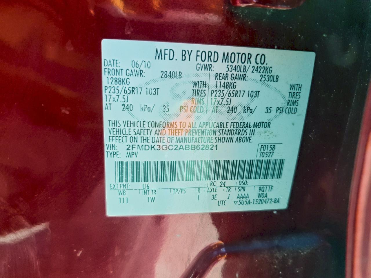 2010 FORD EDGE SE photo 25