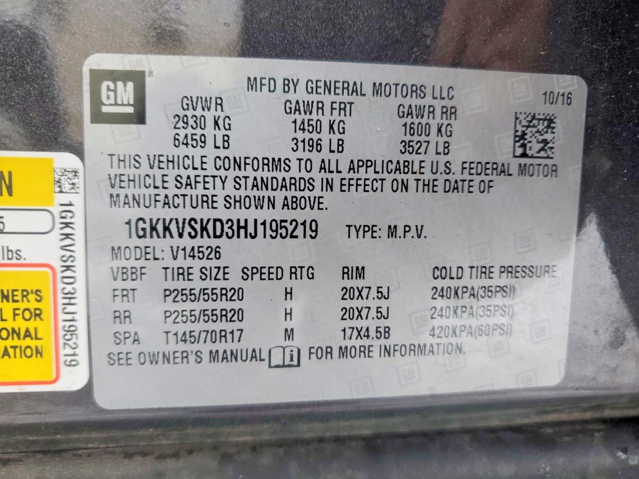 2017 GMC ACADIA LIMITED SLT-2 photo 13