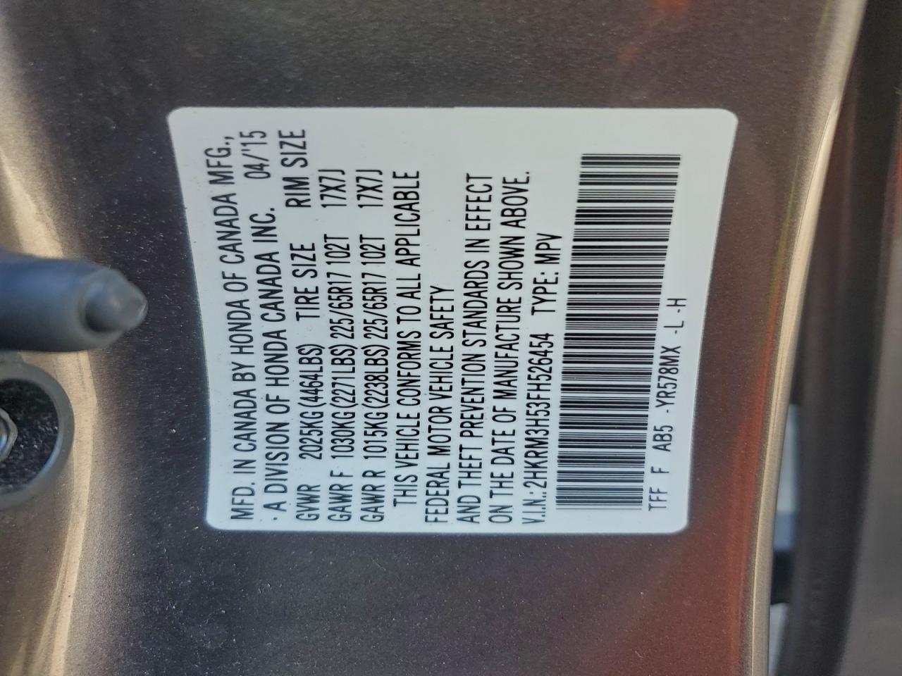 2015 HONDA CR-V EX photo 25