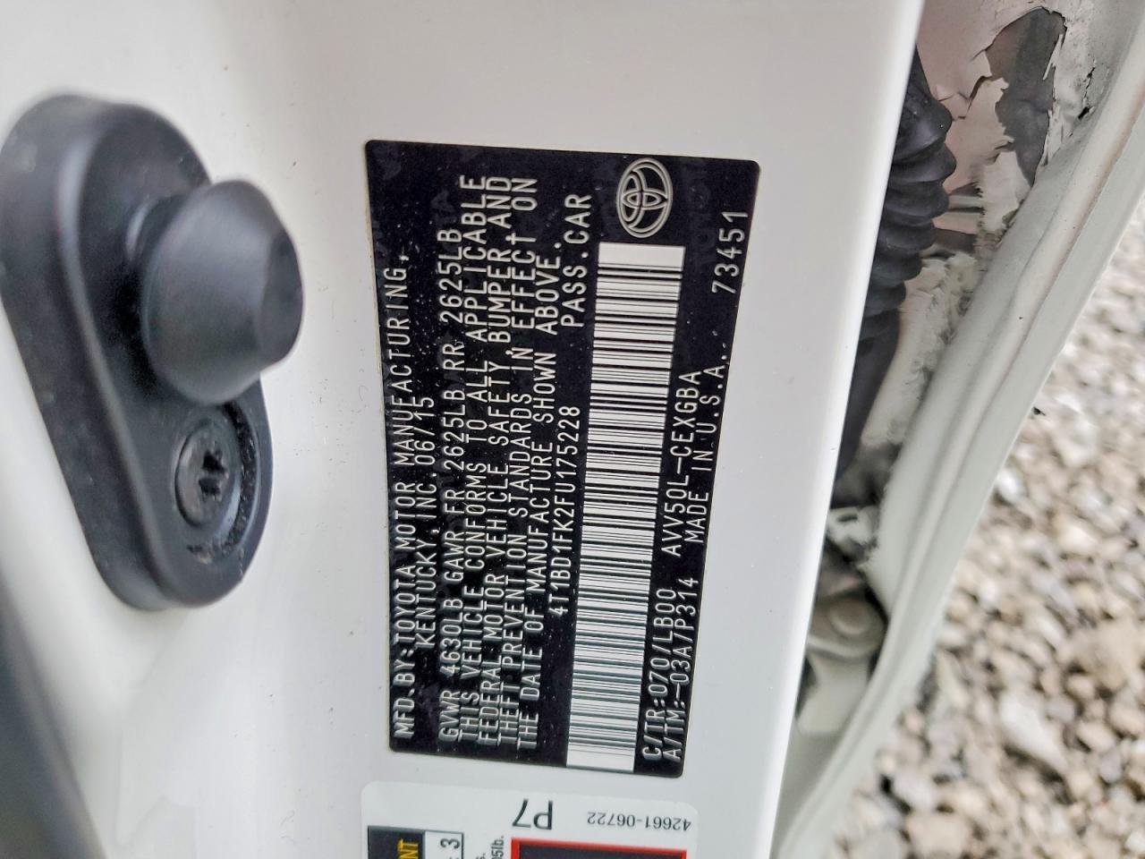 2015 TOYOTA CAMRY HYBRID photo 12
