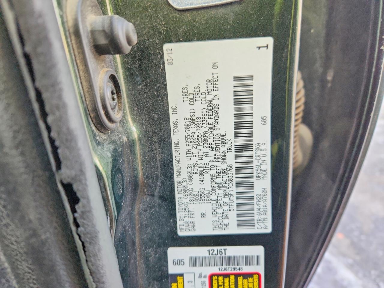 2012 TOYOTA TUNDRA DOUBLE CAB SR5 photo 12
