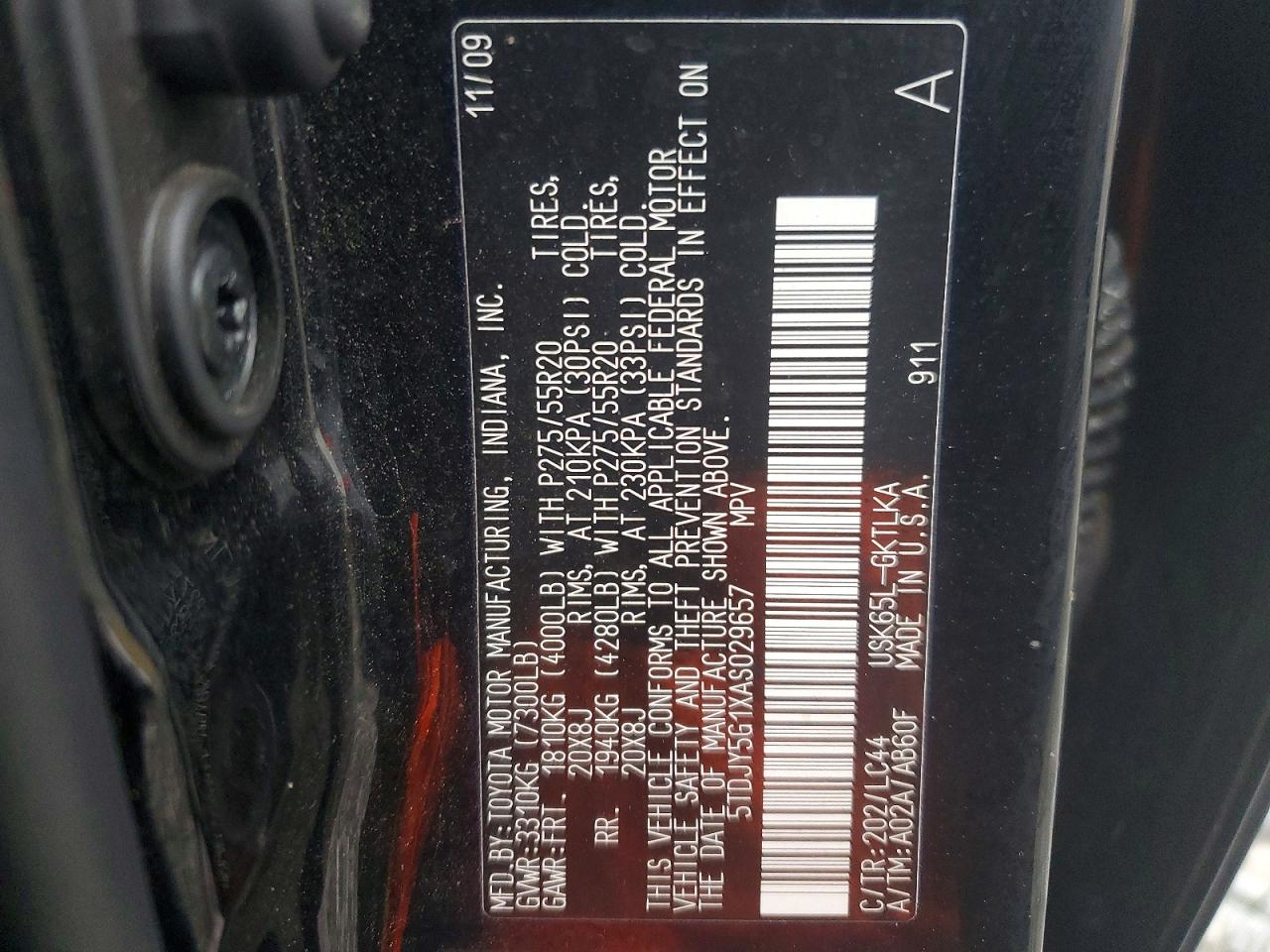 2010 TOYOTA SEQUOIA LIMITED photo 14
