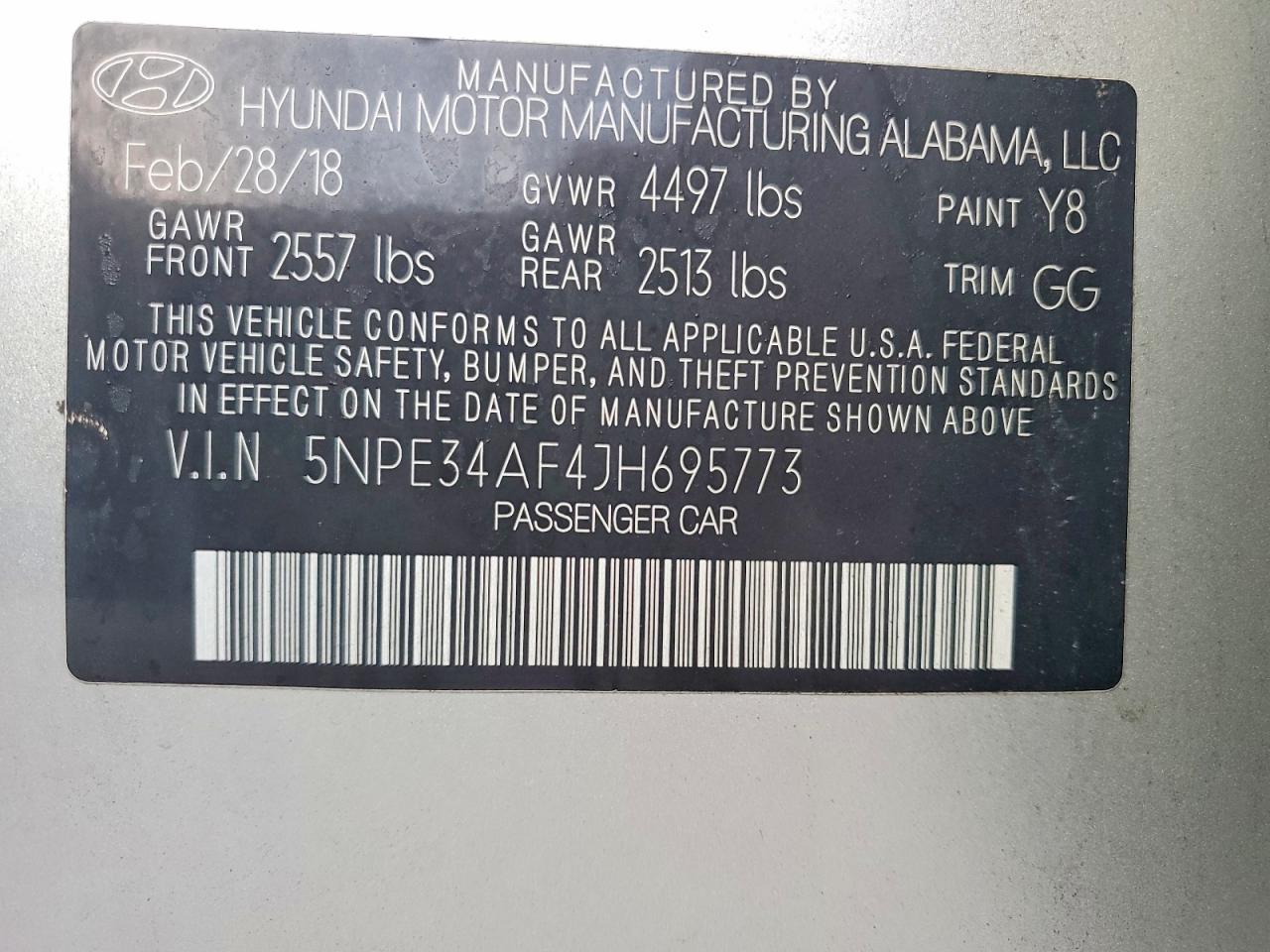 2018 HYUNDAI SONATA photo 13