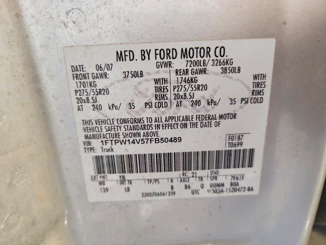 2007 FORD F150 SUPERCREW photo 12
