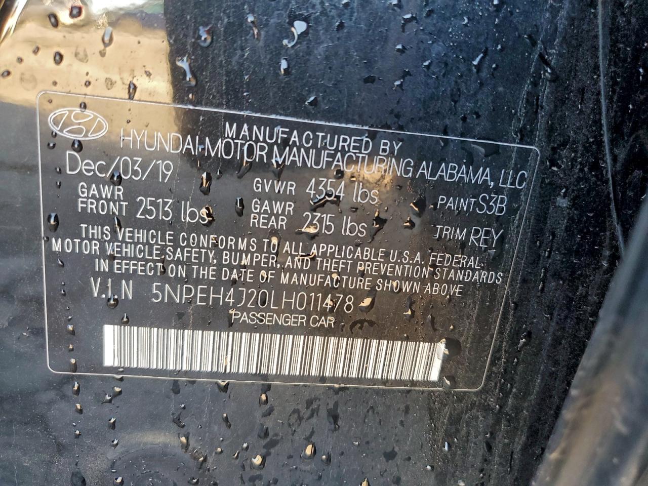 2020 HYUNDAI SONATA LIMITED photo 13
