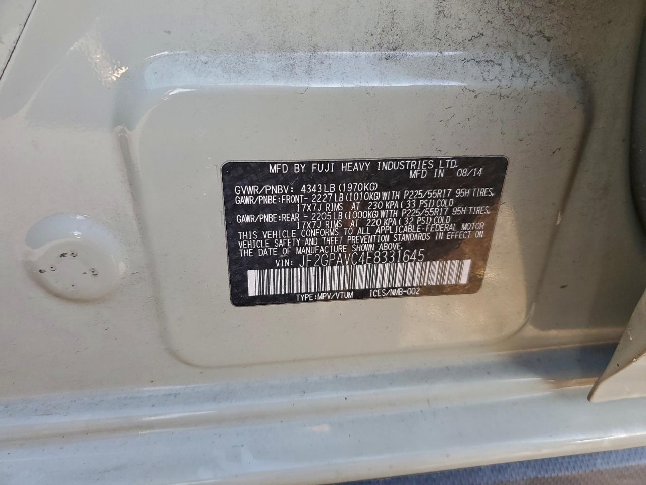 2014 SUBARU XV CROSSTREK 2.0 PREMIUM photo 12