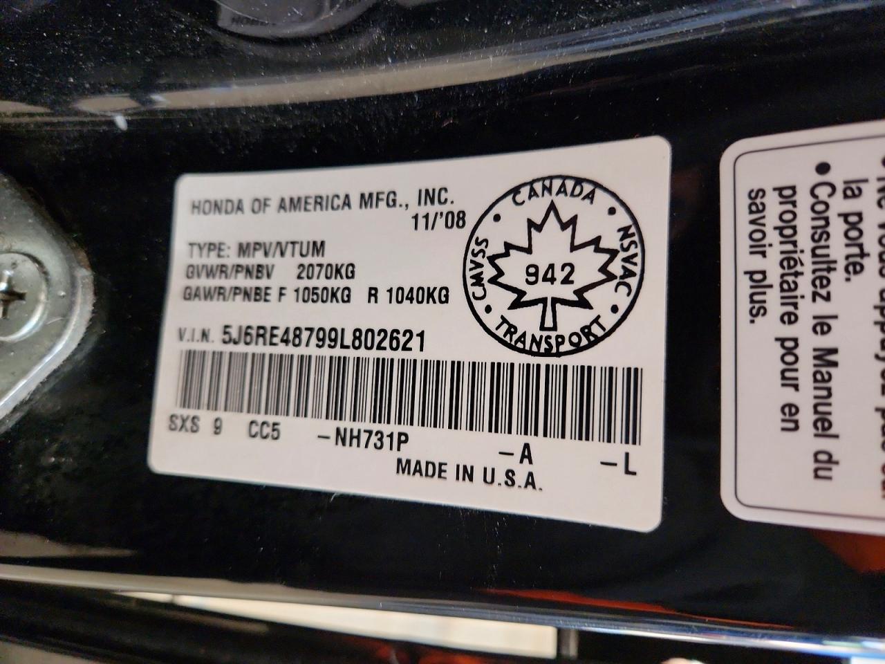 2009 HONDA CR-V EXL photo 25