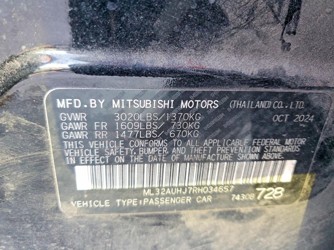 2024 MITSUBISHI MIRAGE photo 13