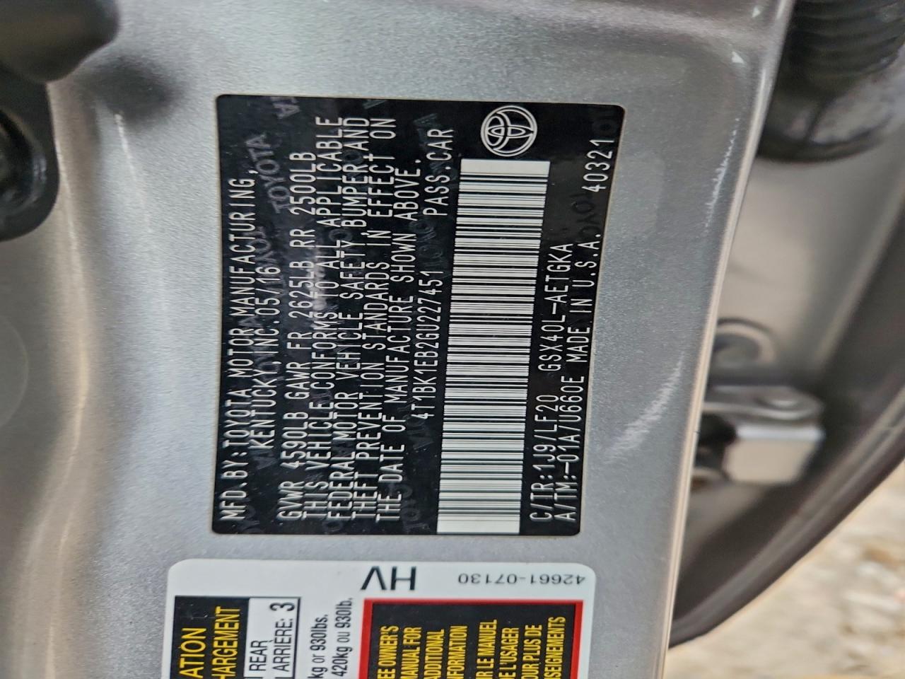 2016 TOYOTA AVALON XLE photo 23