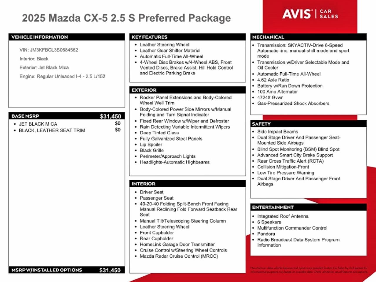 2025 MAZDA CX-5 PREFERRED photo 12