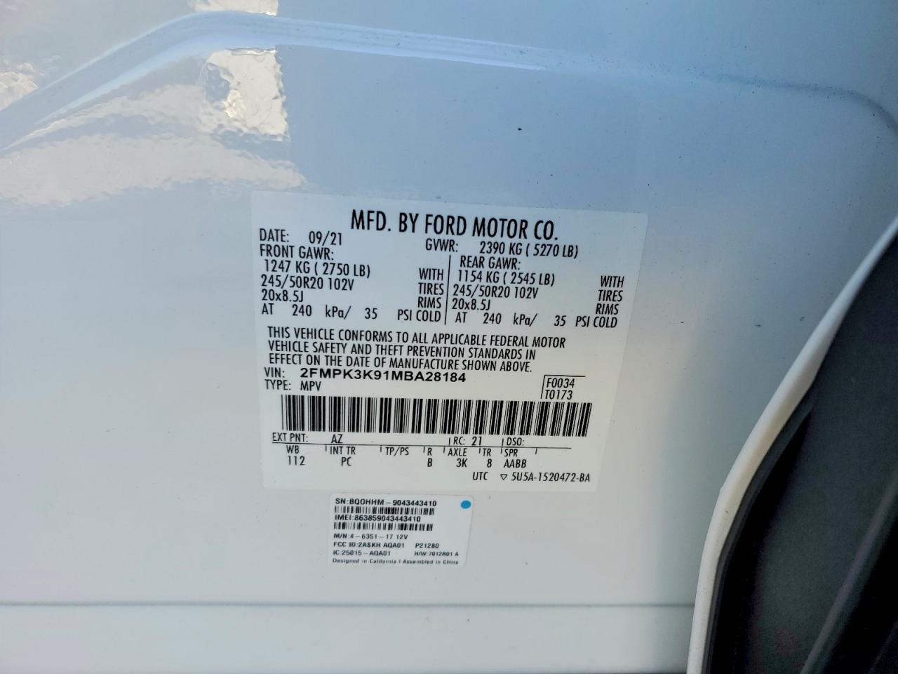 2021 FORD EDGE TITANIUM photo 12