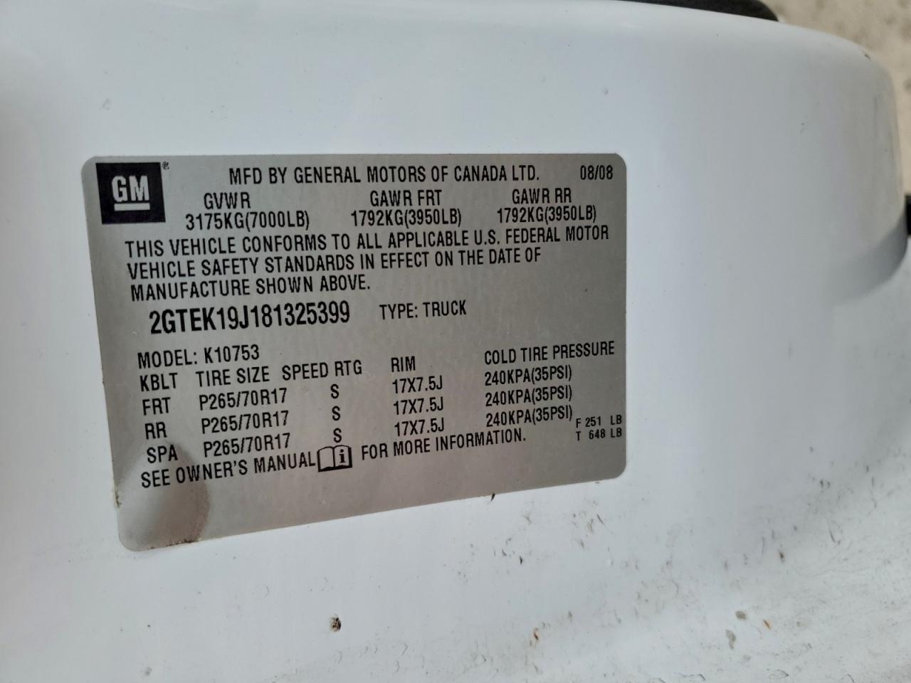 2008 GMC SIERRA K1500 photo 12