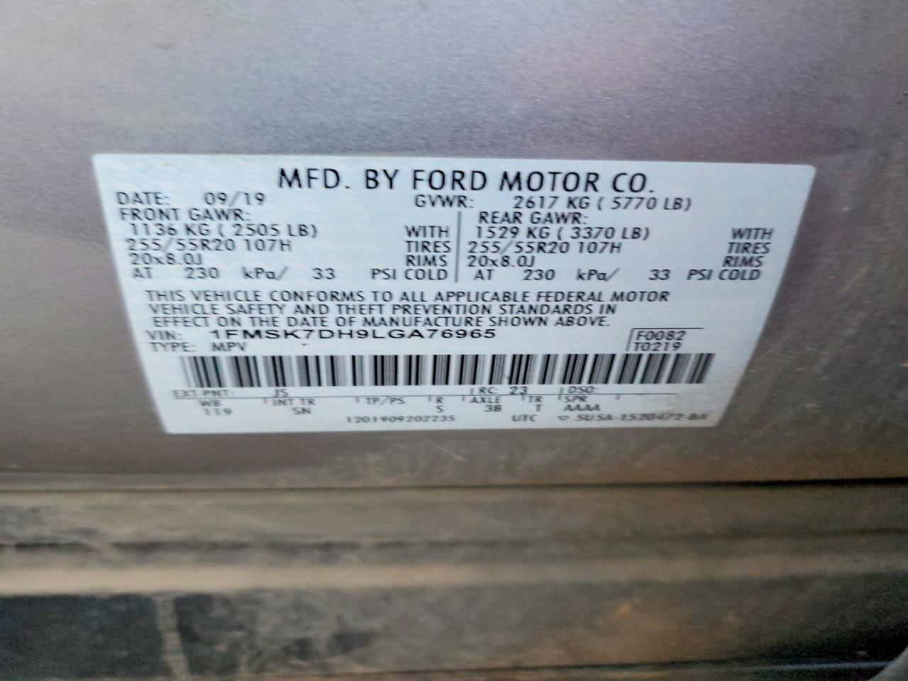 2020 FORD EXPLORER XLT photo 25