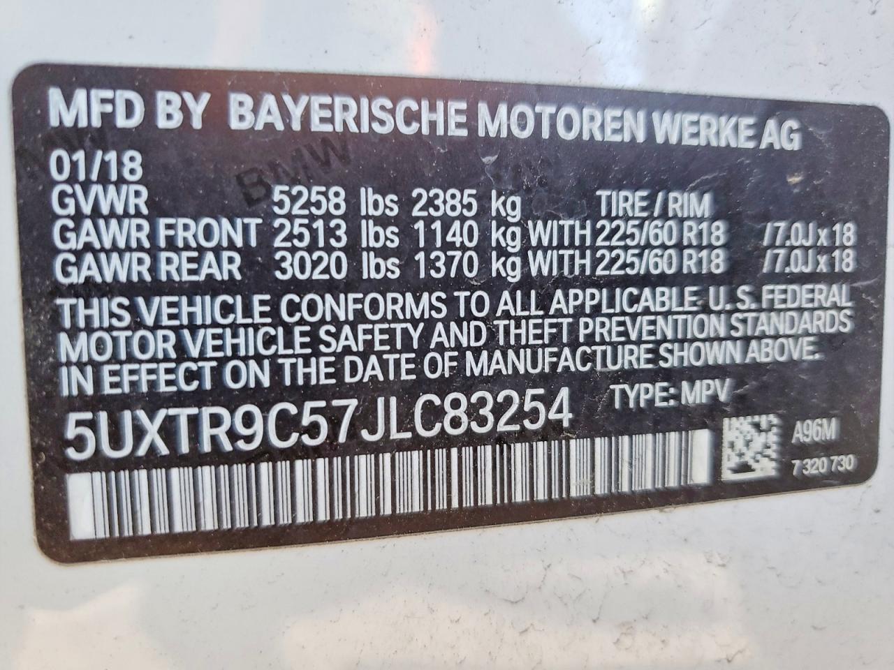 2018 BMW X3 XDRIVE30I photo 12