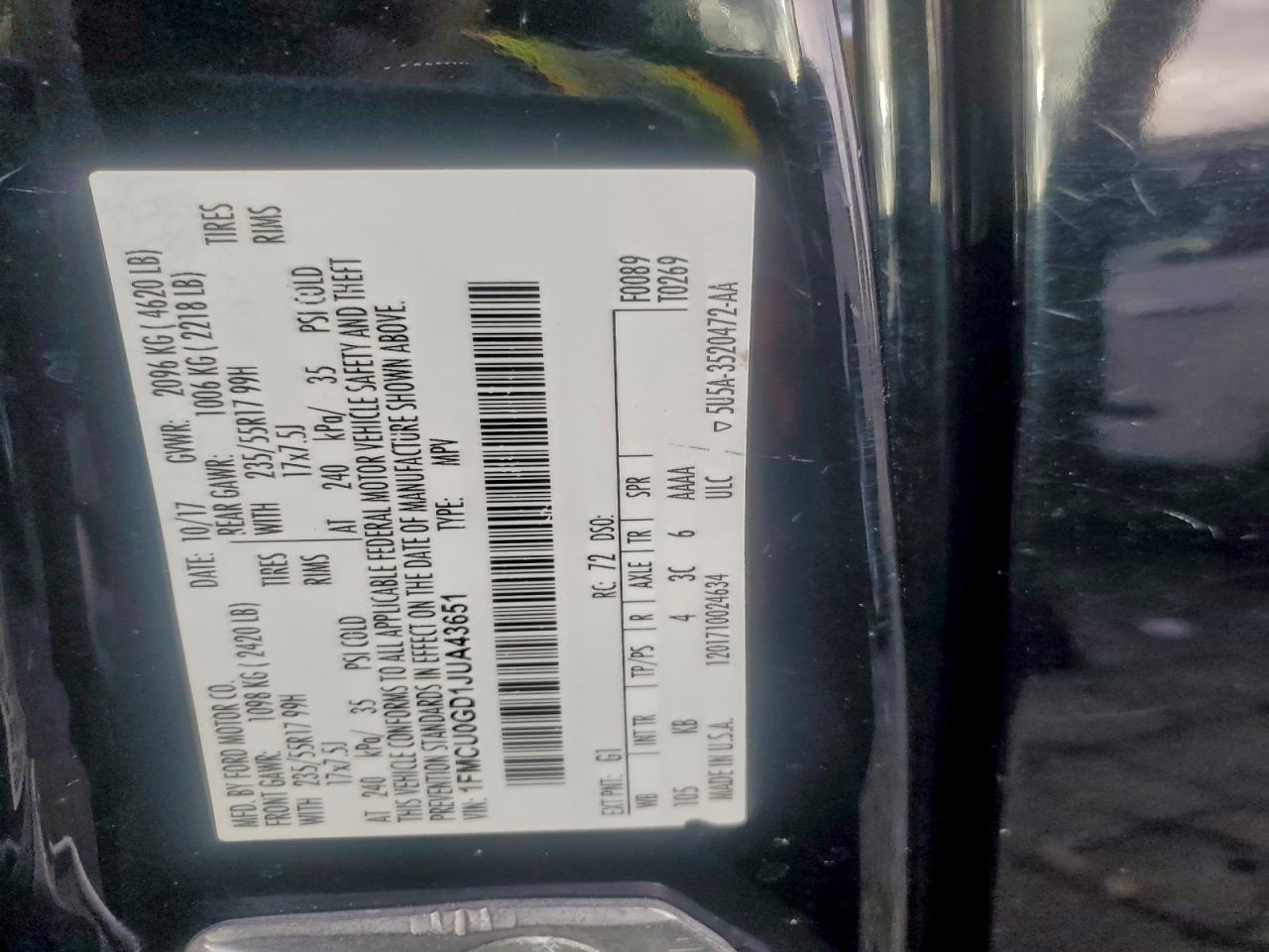 2018 FORD ESCAPE SE photo 12