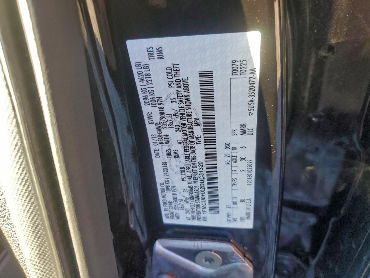 2013 FORD ESCAPE SEL photo 13