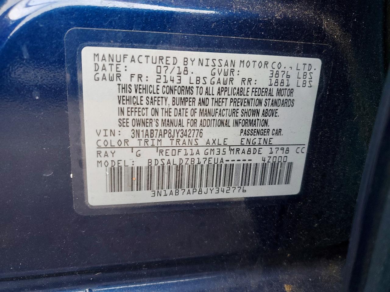 2018 NISSAN SENTRA S photo 12