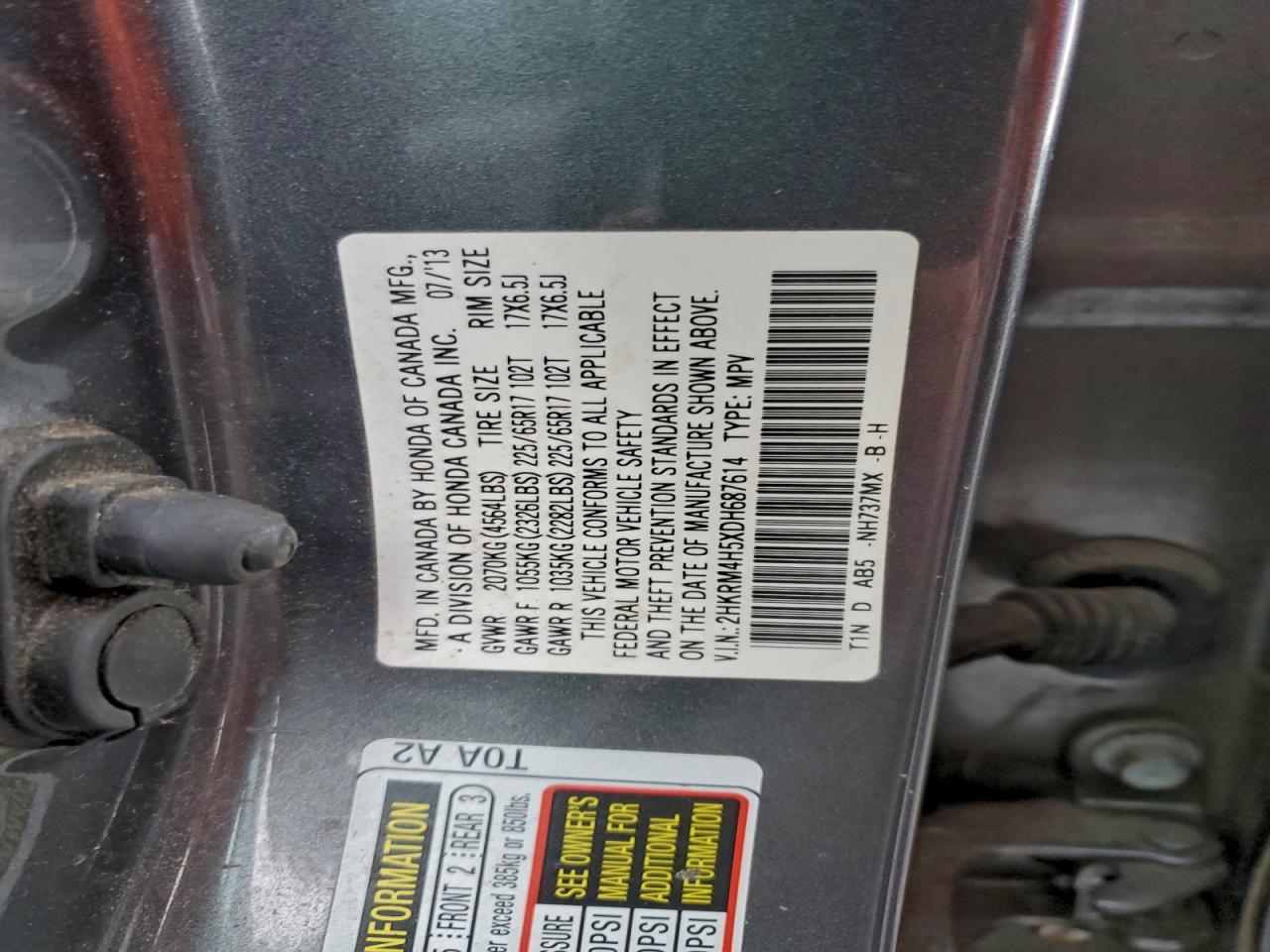 2013 HONDA CR-V EX photo 13