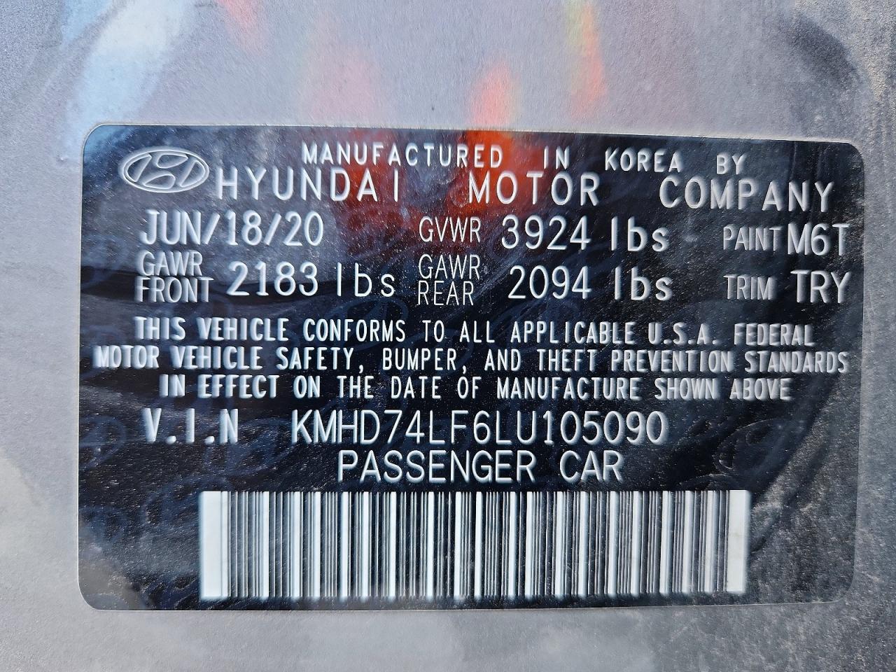 2020 HYUNDAI ELANTRA SE photo 13