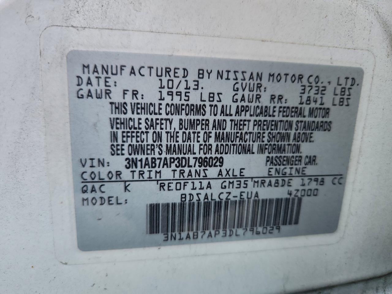 2013 NISSAN SENTRA S photo 13