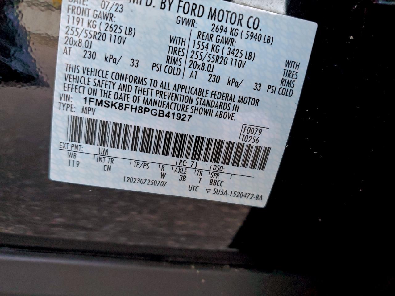 2023 FORD EXPLORER LIMITED photo 13