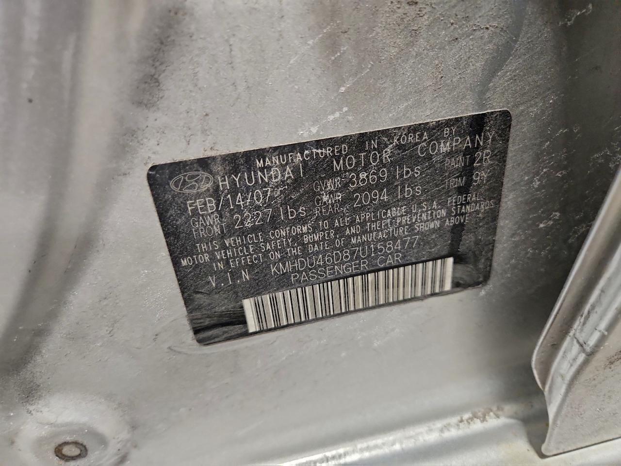 2007 HYUNDAI ELANTRA GLS photo 34