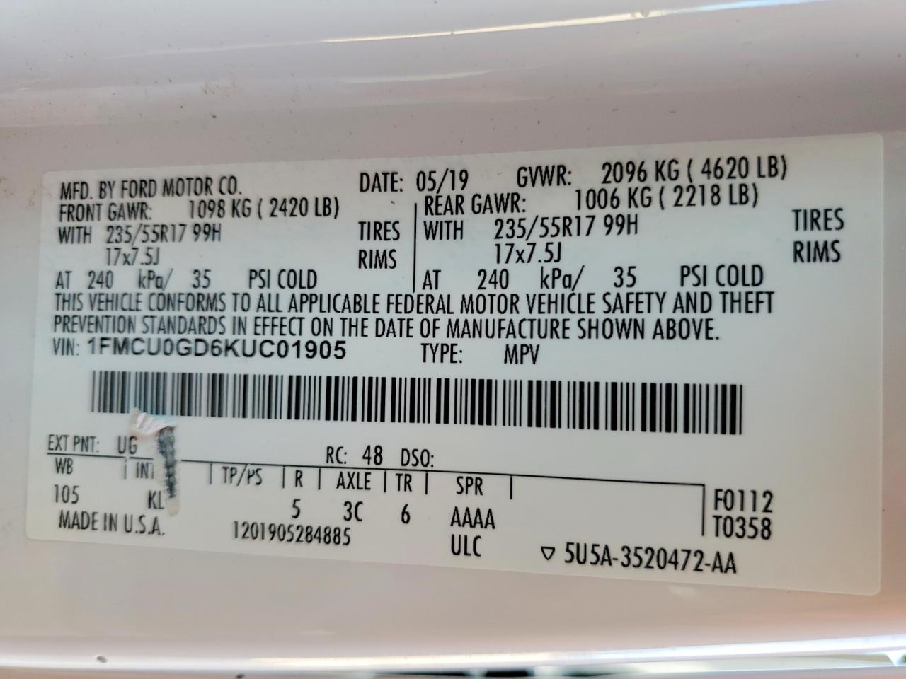 2019 FORD ESCAPE SE photo 27