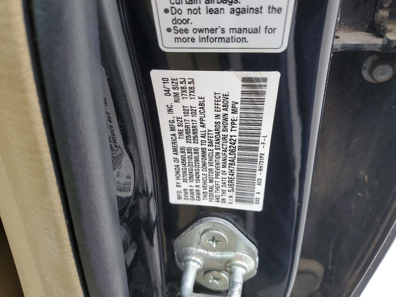 2010 HONDA CR-V EXL photo 13