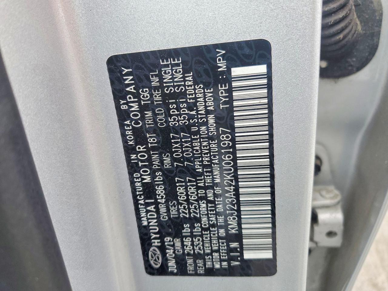 2019 HYUNDAI TUCSON SE photo 14