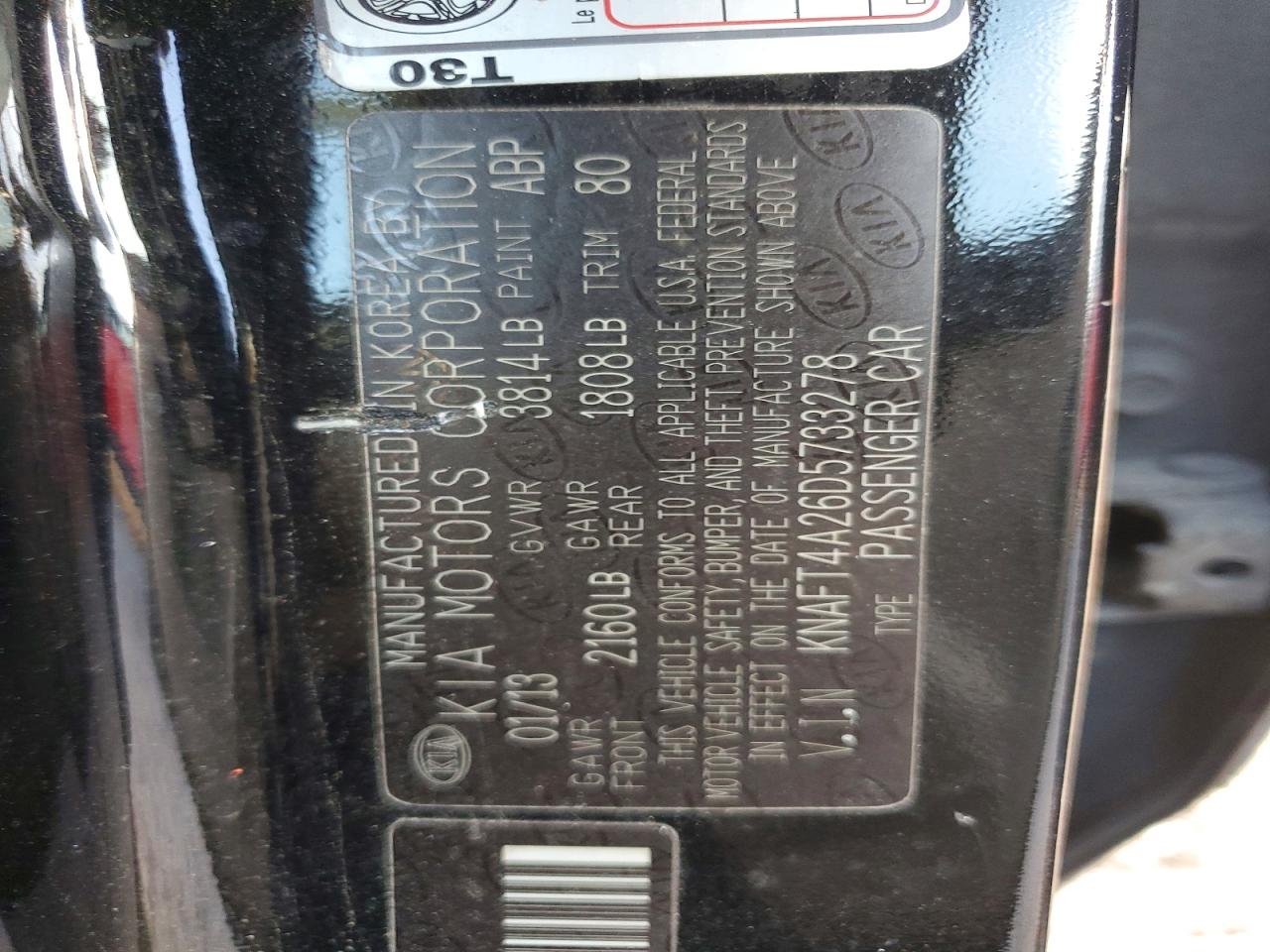 2013 KIA FORTE LX photo 12