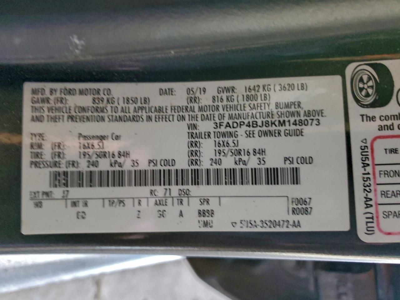 2019 FORD FIESTA SE photo 12