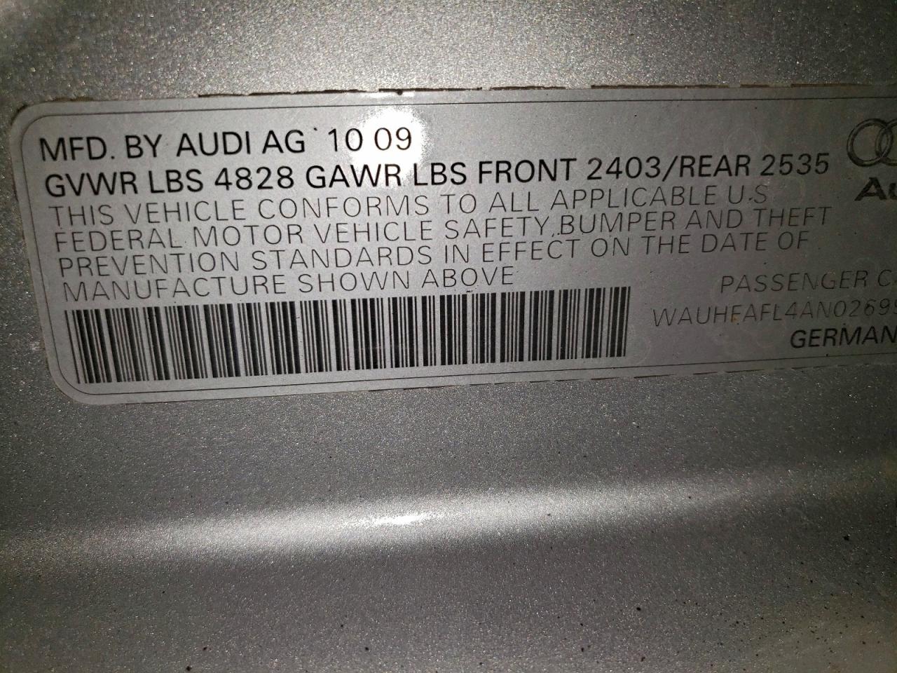 2010 AUDI A4 PREMIUM PLUS photo 12