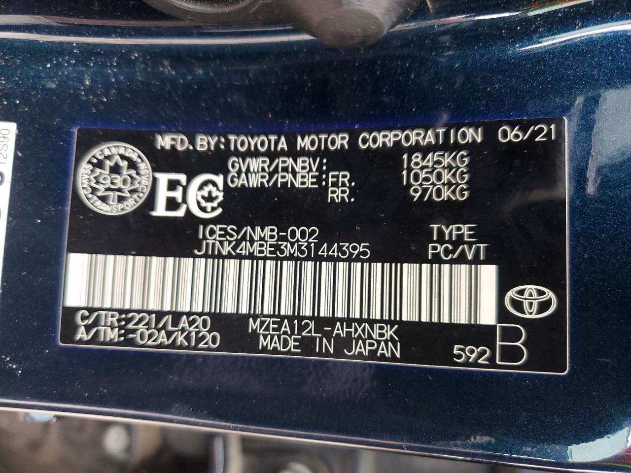 2021 TOYOTA COROLLA SE photo 12