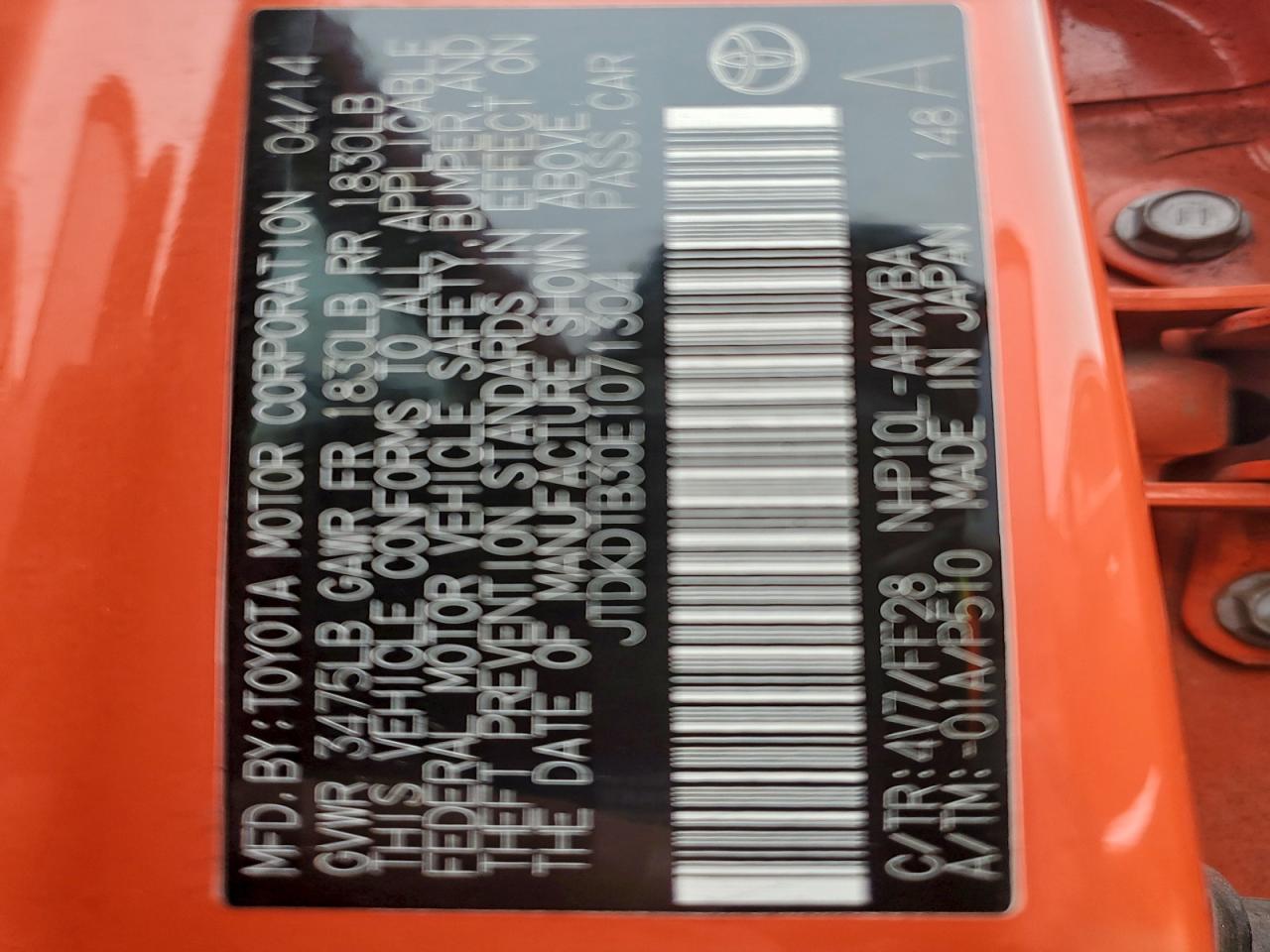 2014 TOYOTA PRIUS C photo 12