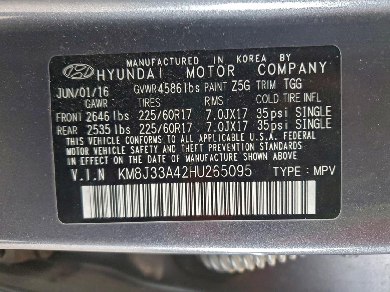 2017 HYUNDAI TUCSON LIMITED photo 13