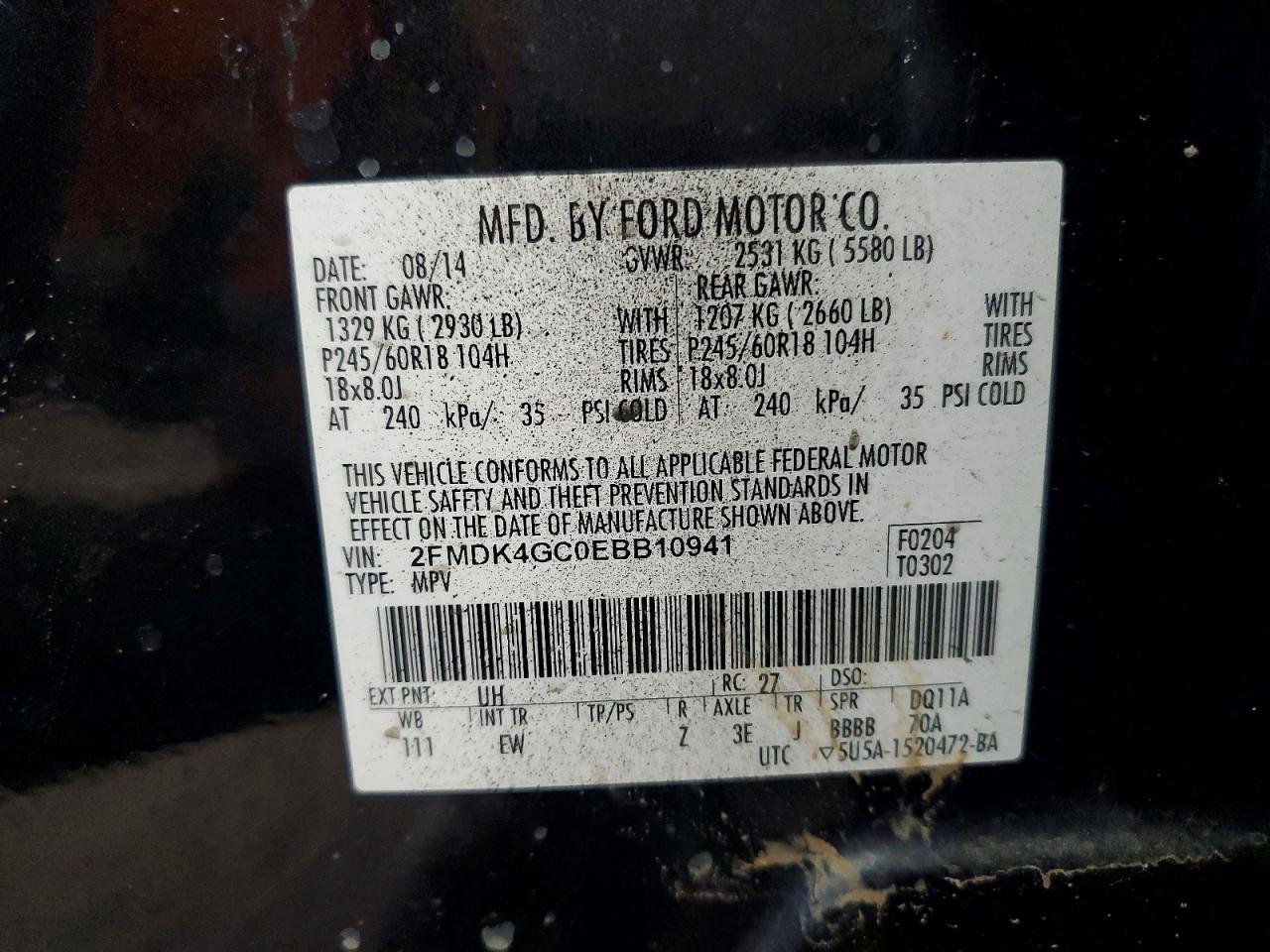 2014 FORD EDGE SE photo 14