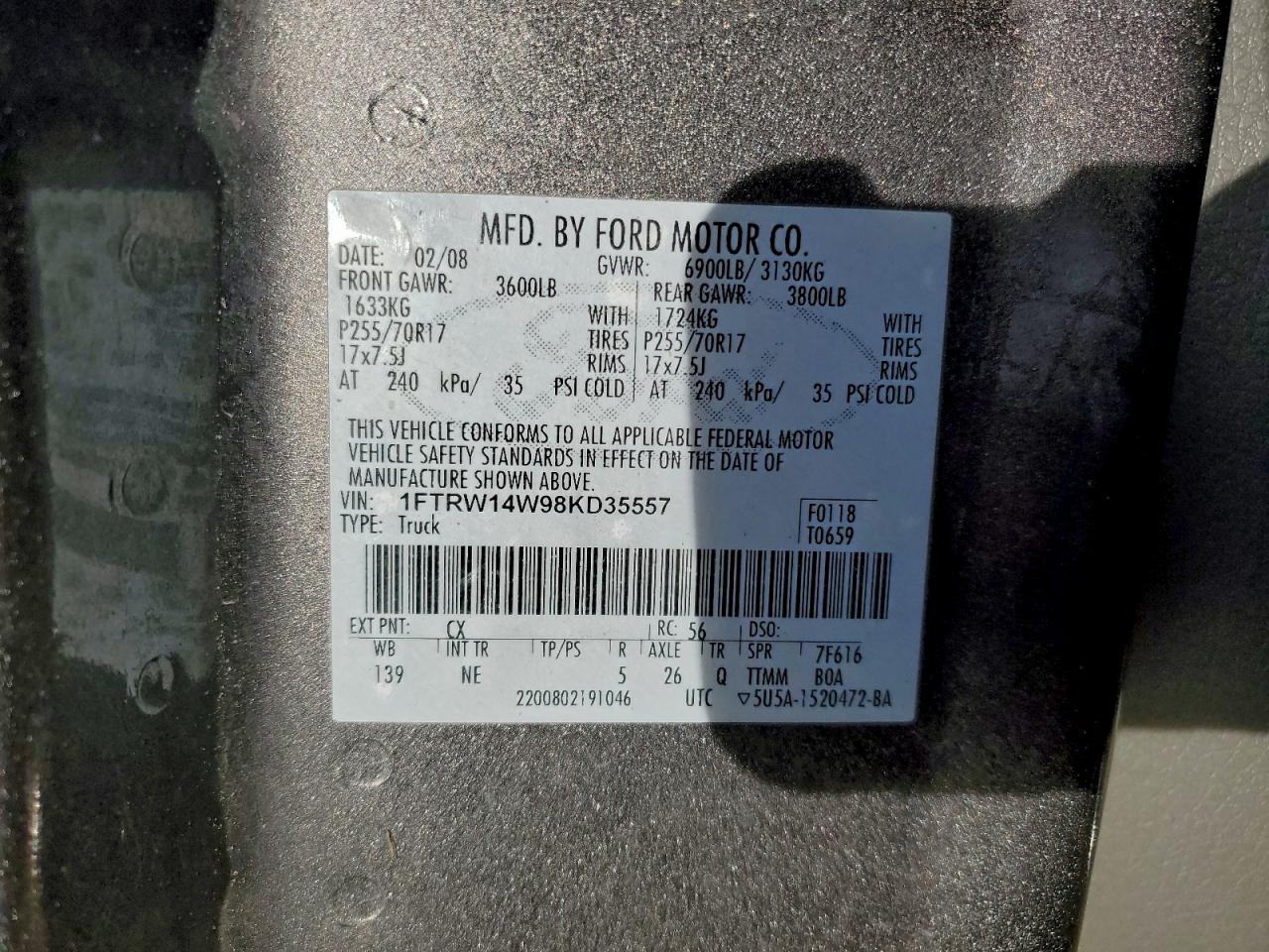 2008 FORD F150 SUPERCREW photo 13