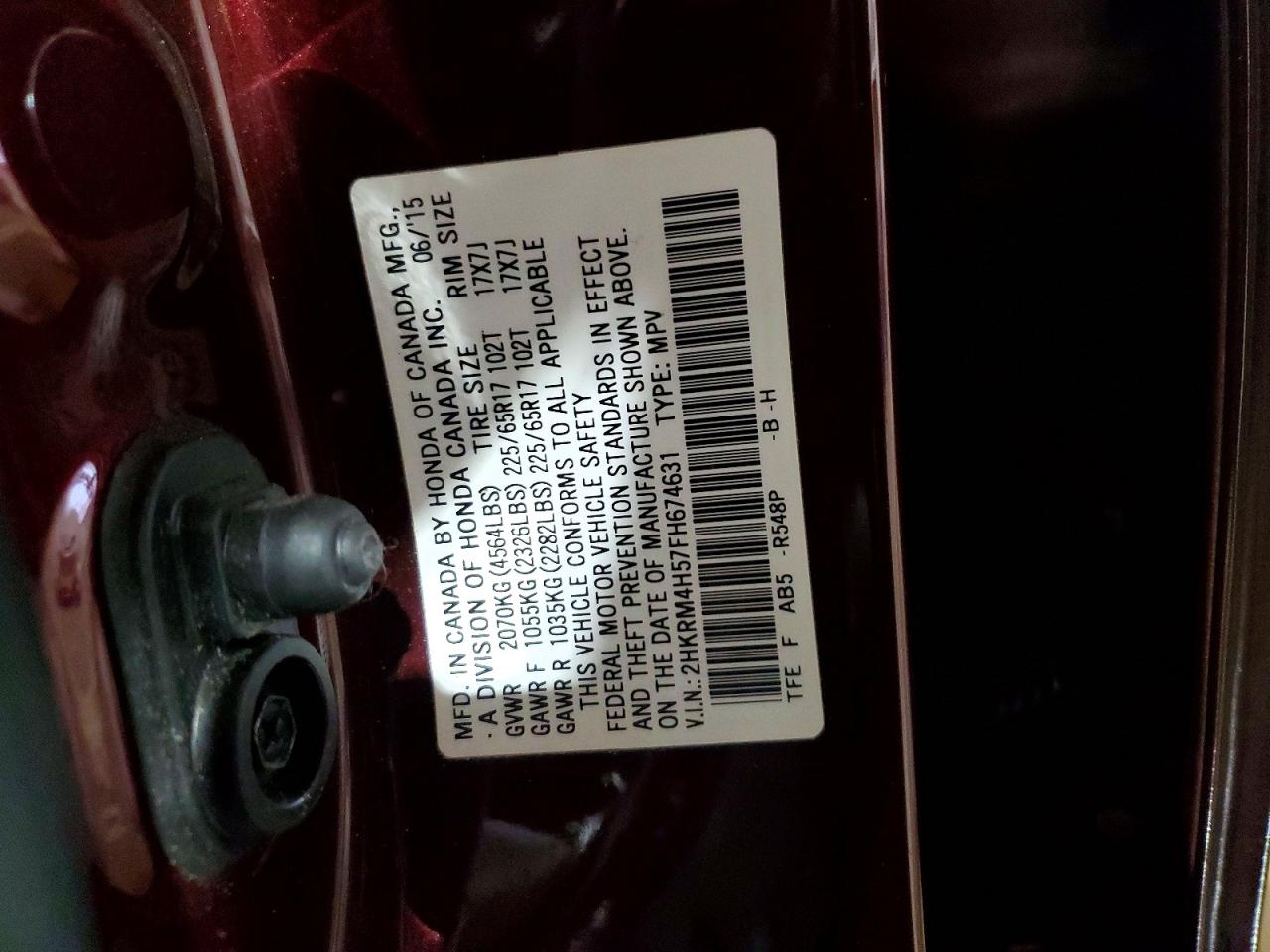 2015 HONDA CR-V EX photo 14