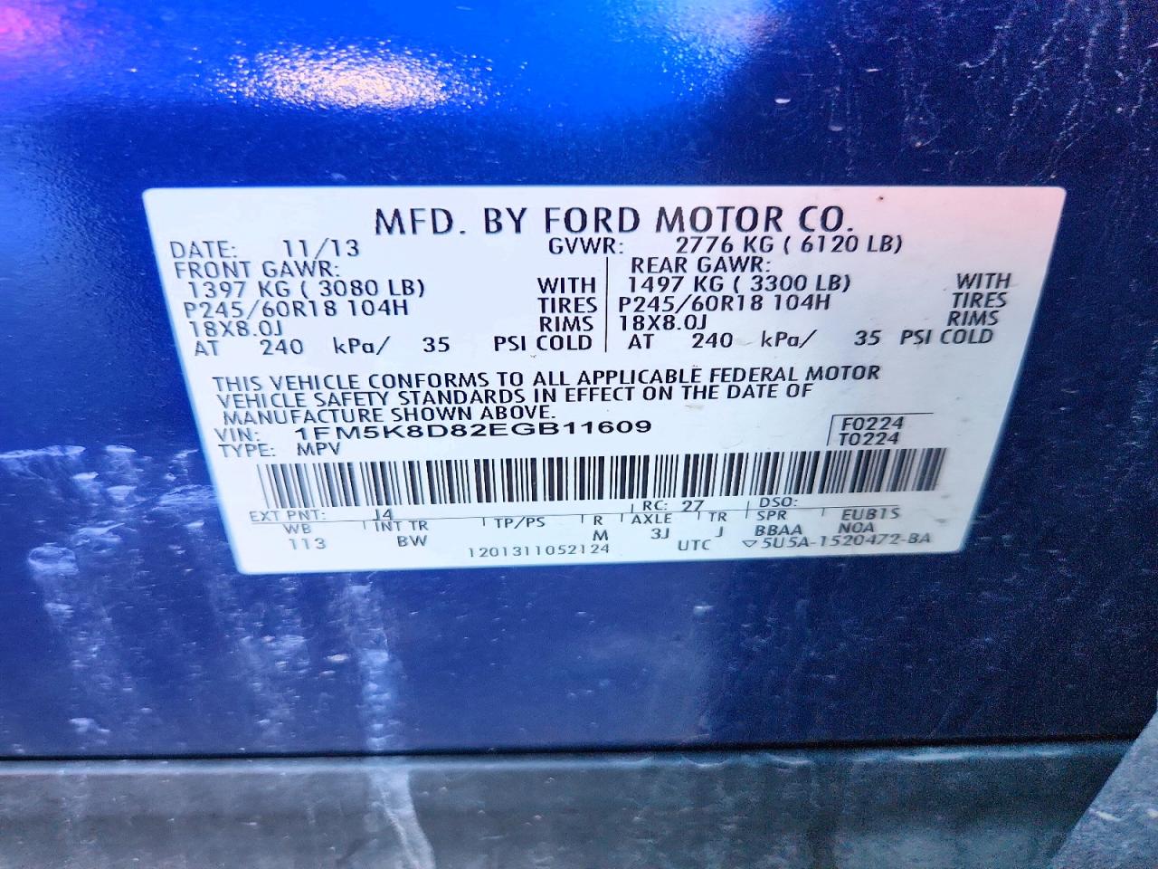 2014 FORD EXPLORER XLT photo 13